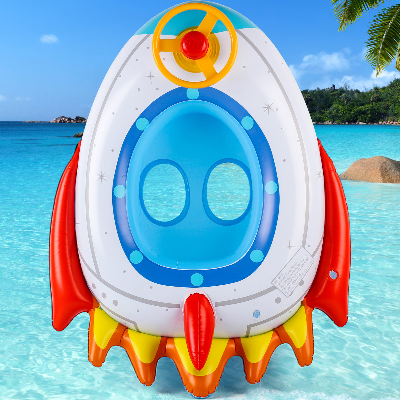 1 adet roket şeklinde kalınlaş - Pool Float Ring Inflatable incelemesi ve fiyatı