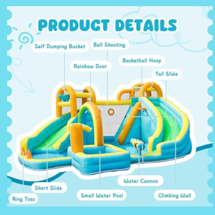 Çocuklar için arka bahçe açık  - Water Slide Inflatable incelemesi ve fiyatı