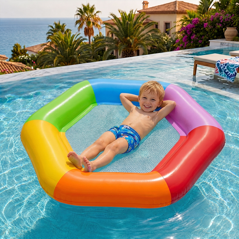 Yeni Altıgen Renkli Şişme Su Y - Pool Lounger Inflatable incelemesi ve fiyatı