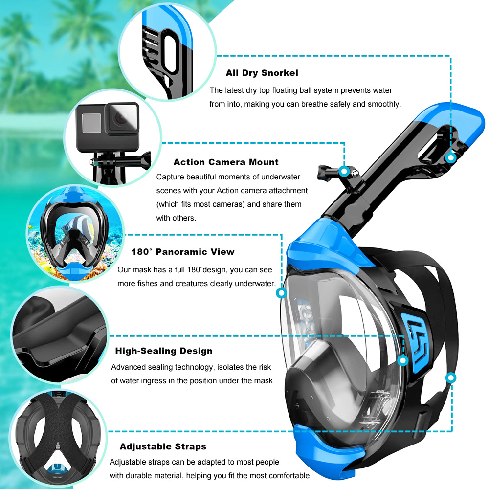 Son Kuru Üst Solunum Sistemli  - Snorkel Mask Full Face incelemesi ve fiyatı